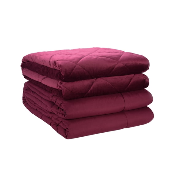 St. James Home 2pc Velvet blanket & Microfiber Comforter Set, Tawny Port, Full/Queen