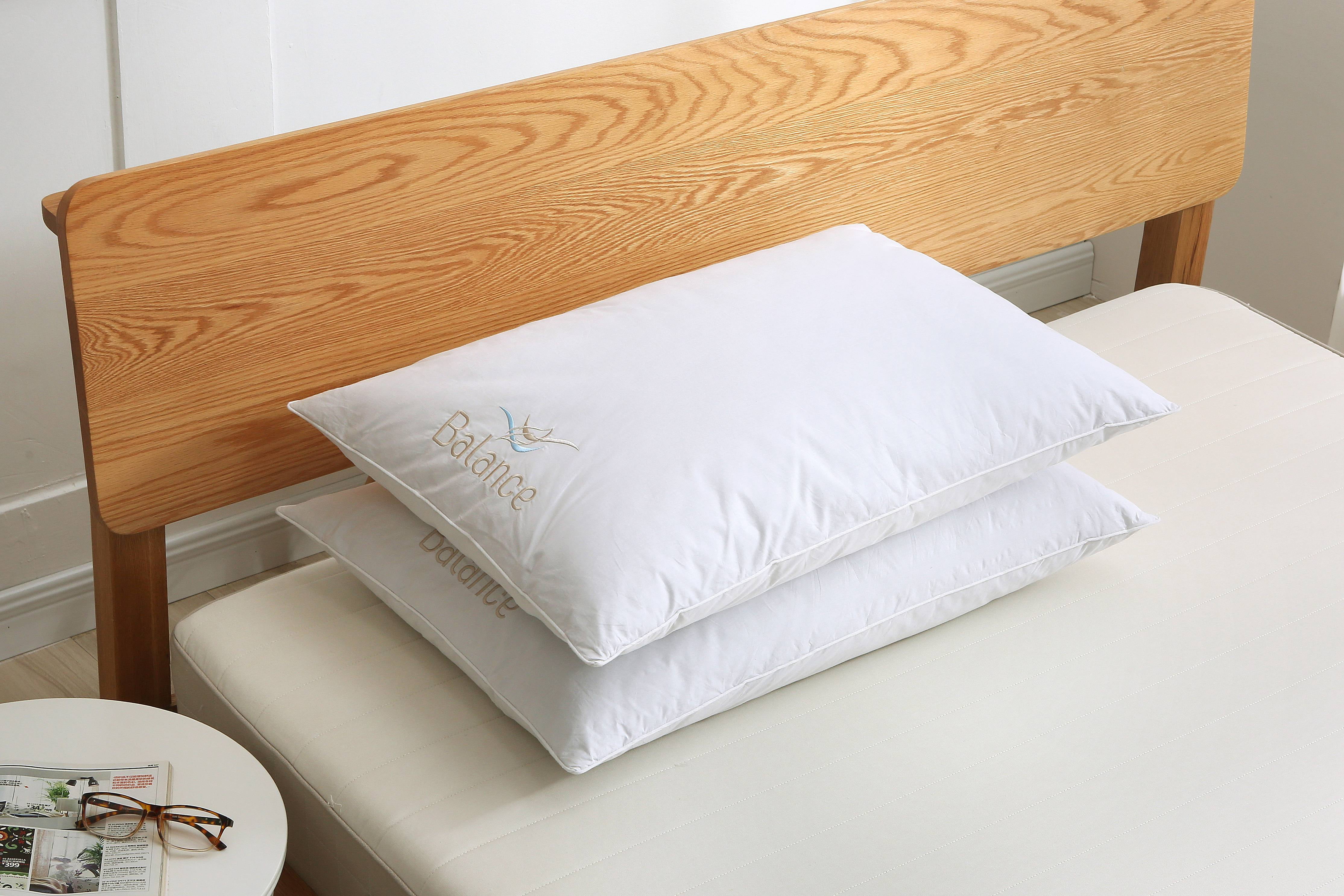 St. James Home Balance Bed Pillow Twin Pack, Memory Foam Core with Nano Feather Surround, Standard