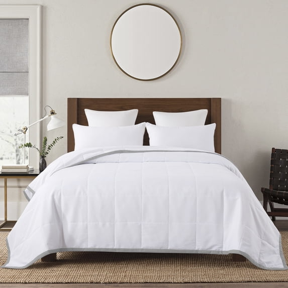St. James Home Framed Down Alternative Bed Blanket, Glacier Gray, King