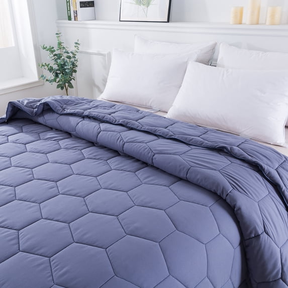 St. James Home Honeycomb Down Alternative Bed Blanket, Blue Granite, Full/Queen