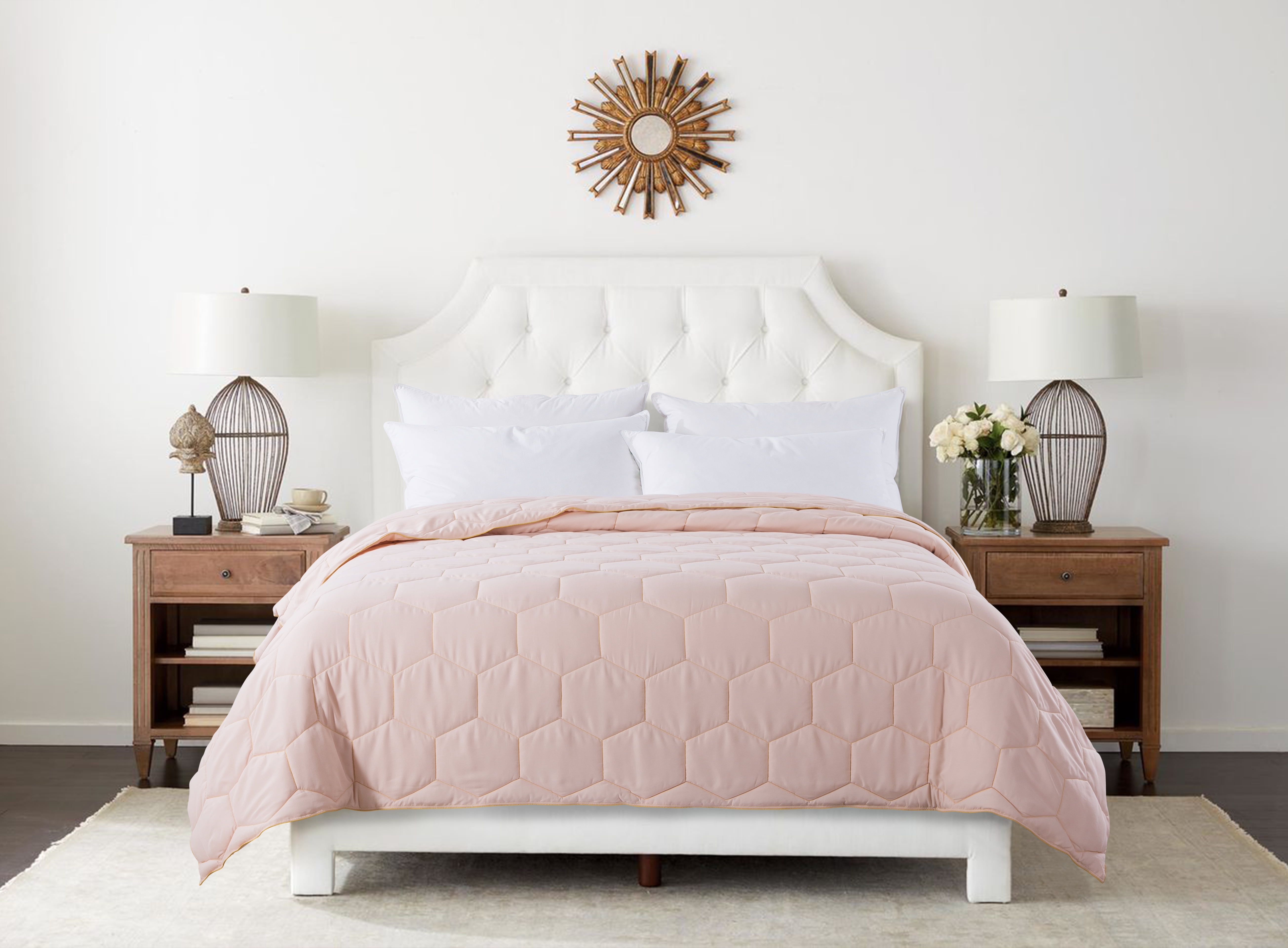 St. James Home Honeycomb Down Alternative Bed Blanket, Pink, Full/Queen