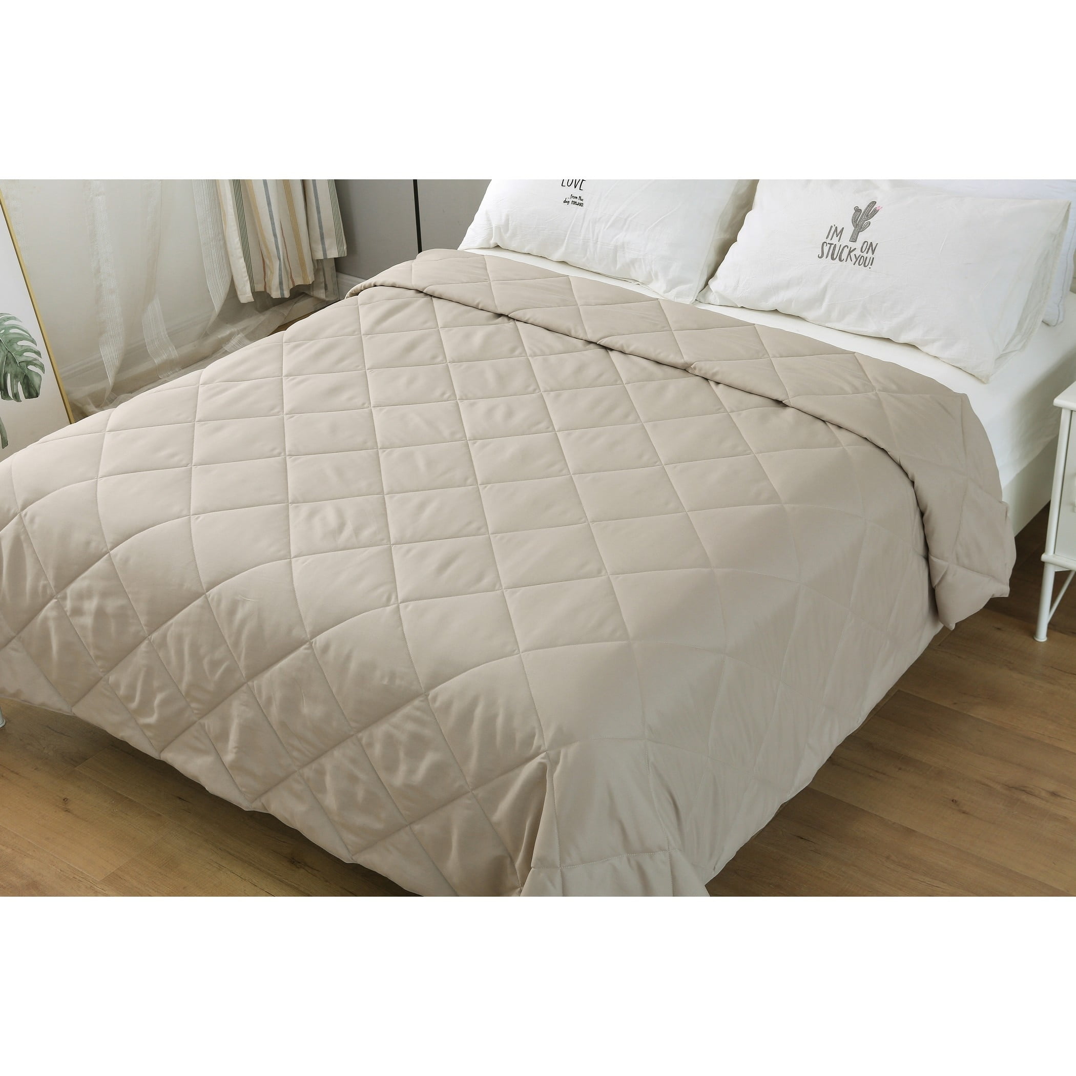 St. James Home Microfiber Nano Blanket, Tan, Full/Queen