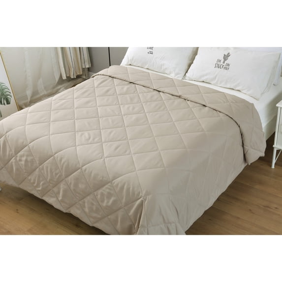 St. James Home Microfiber Nano Blanket, Tan, Full/Queen
