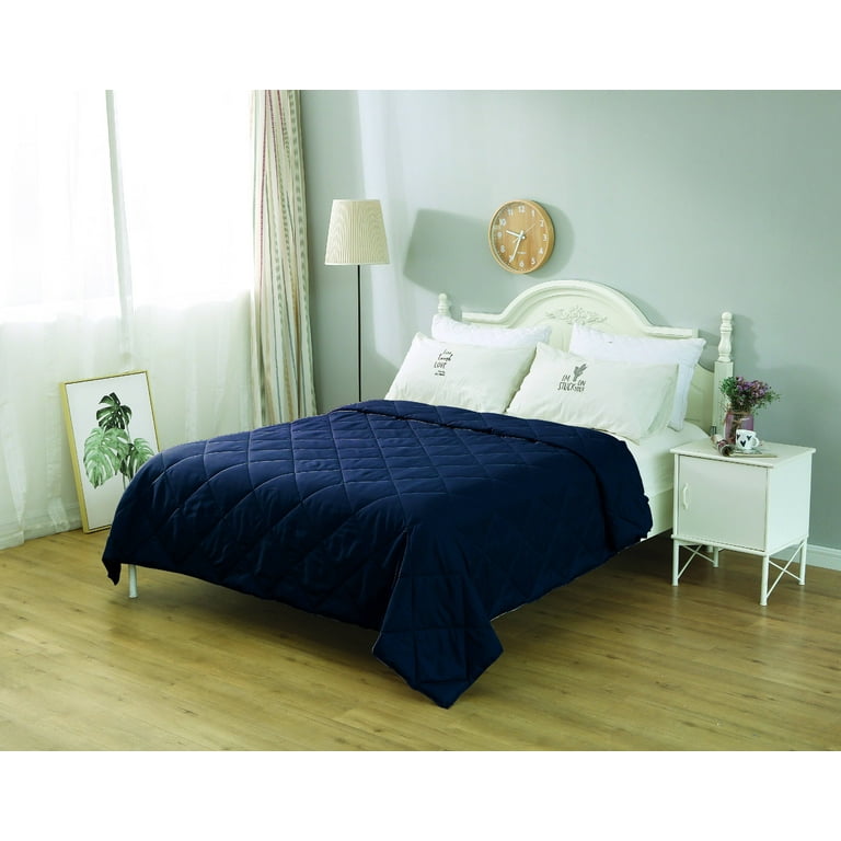 St. James Home Soft Cover Nano Feather Filled Blanket Full Queen Navy Walmart