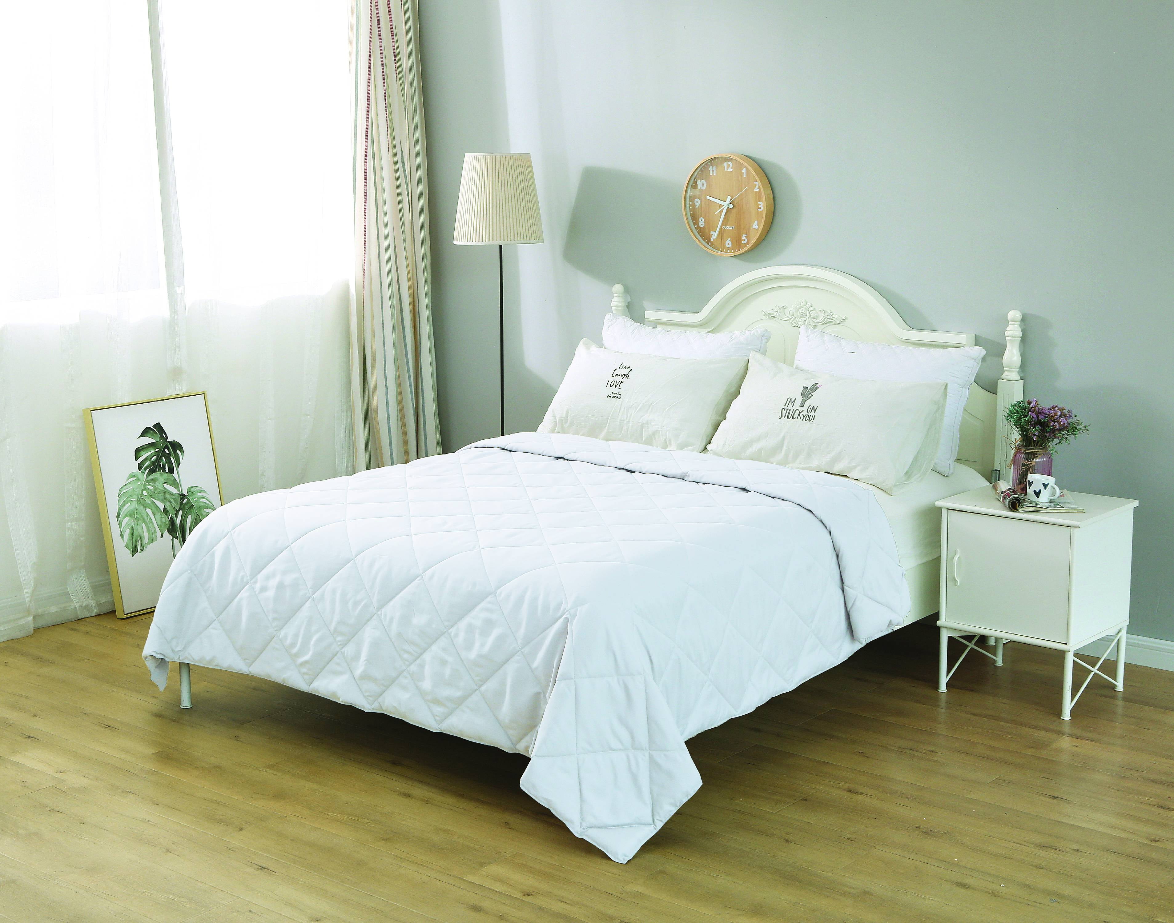 St. James Home Soft Cover Nano Feather Filled Blanket, White, Twin