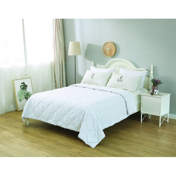 St. James Home Soft Cover Nano Feather Filled Blanket, White, Twin