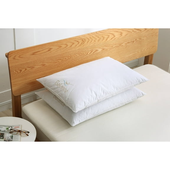 St. James Home Twin Pack Duck Down Blended Bed Pillows with Cotton Cover, Standard Size