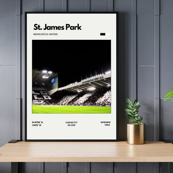 St James Park Print - Home of Newcastle United, Unframed Poster Size 16x24