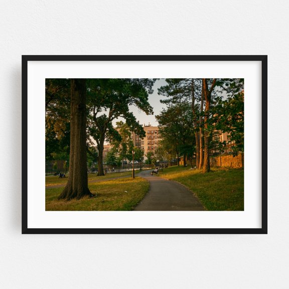 St. James Park, The Bronx - The Bronx New York Photography Cityscape Scenic Architecture Nature Summer Black Framed Wall Art Print 12 x 18 inches