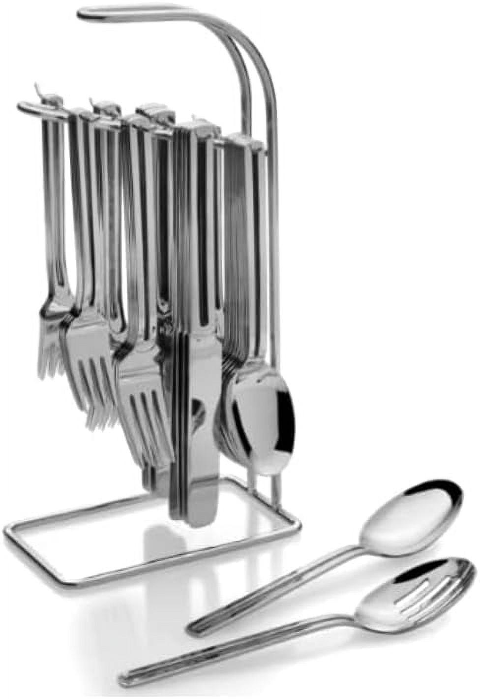 St. James The Rack 42pc 18/10 Stainless Steel Flatware Set on Hanging ...