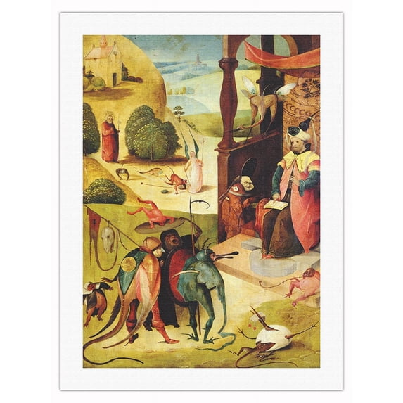 St. James and the Magician - Vintage Magic Poster by Hieronymous Bosch c.1600s - Fine Art Matte Paper Print (Unframed) 18x24in