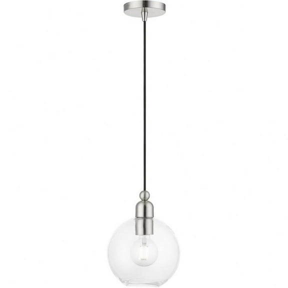 St James's Royd 1 Light Sphere Pendant in Industrial Style-16.25 inches Tall and 8 inches Wide-Brushed Nickel Finish Bailey Street Home