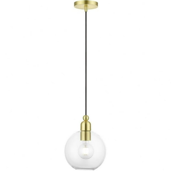 St James's Royd 1 Light Sphere Pendant in Industrial Style-16.25 inches Tall and 8 inches Wide-Satin Brass Finish Bailey Street Home 218-Bel-4829321