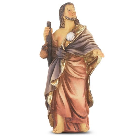 St James the Greater Cold Cast Solid Resin Statue 4" Hand Paint