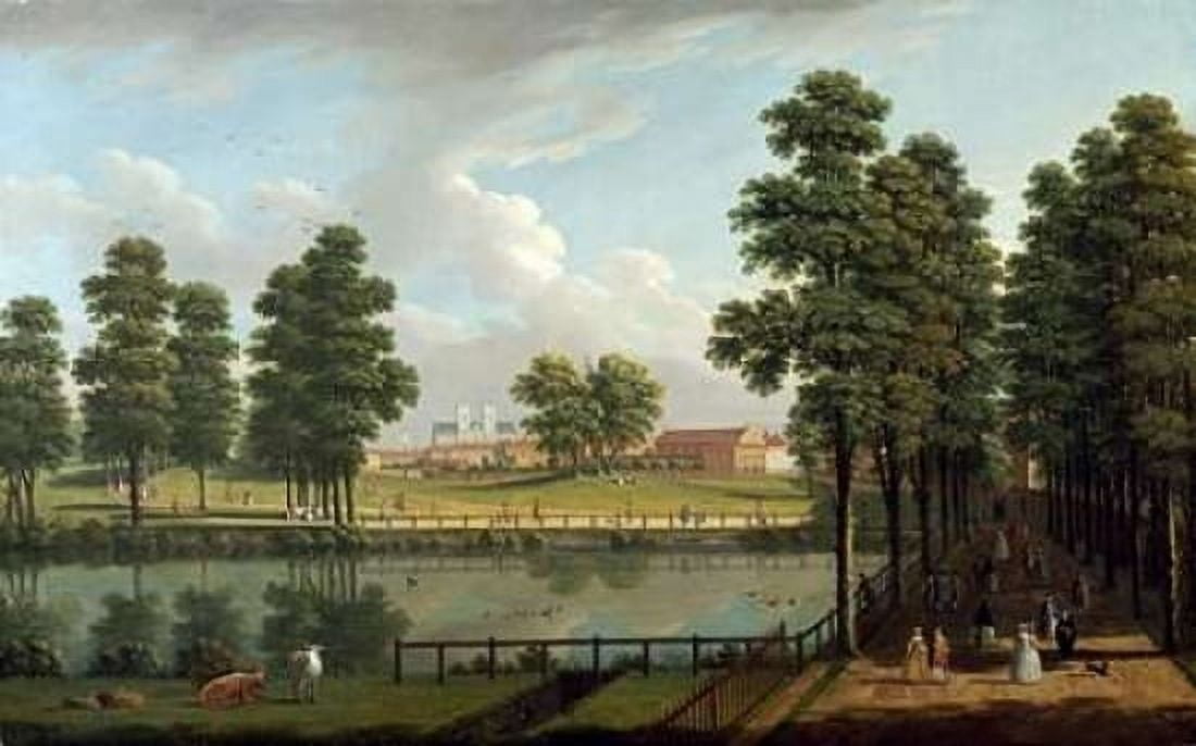 St Jamess Park With Westminster Abbey Canvas Art - John Inigo Richards (24 x 36)