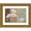 thumbnail image 1 of St. Jean, Nora 18x13 Gold Ornate Wood Framed with Double Matting Museum Art Print Titled - White Poppy and Queen Annes Lace I, 1 of 4