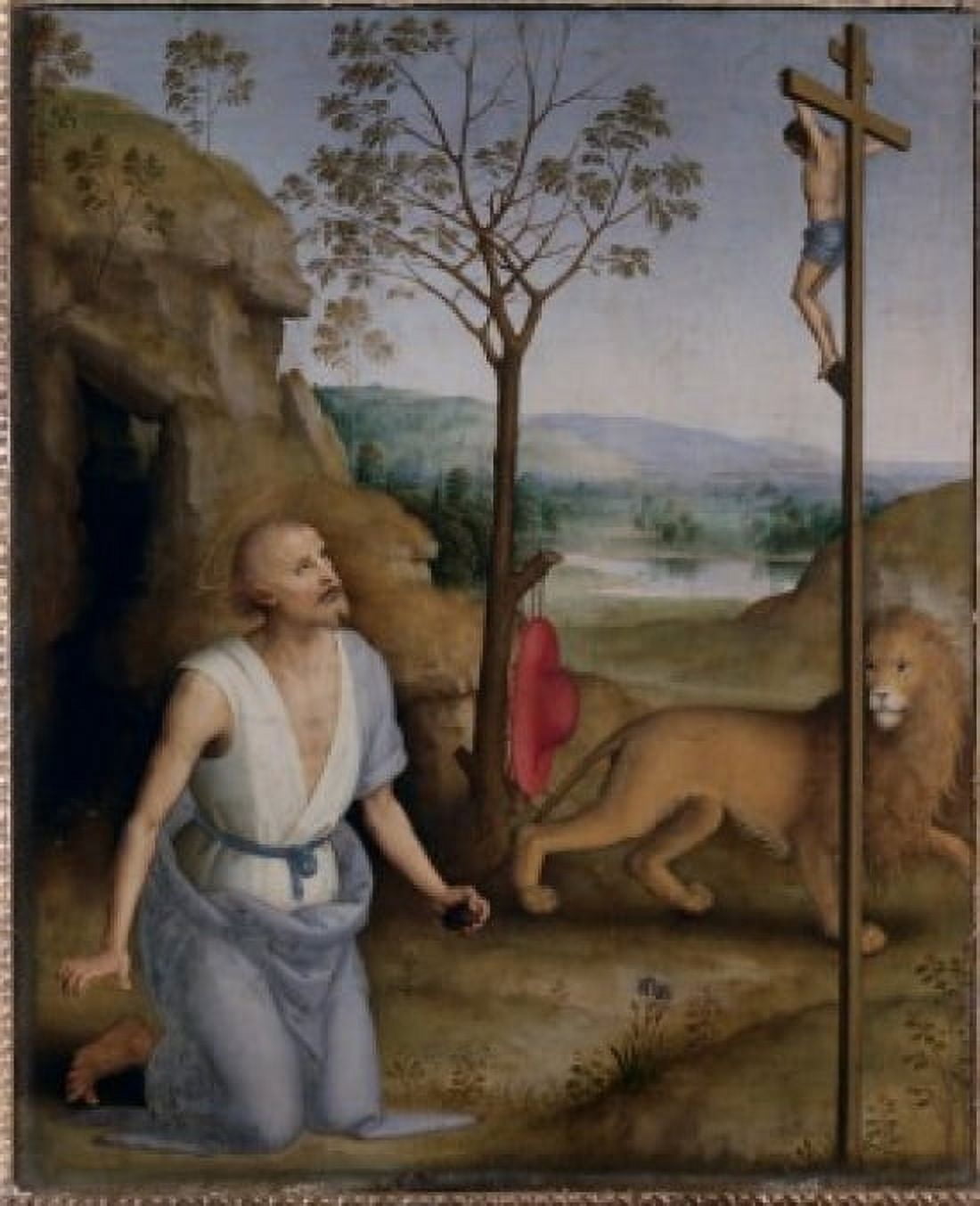 St Jerome in the Desert c 1499 Pietro Vannucci Perugino (c1450-1523Italian) Musee des Beaux-Arts Caen Canvas Art - Pietro Vannucci Perugino (18 x 24)