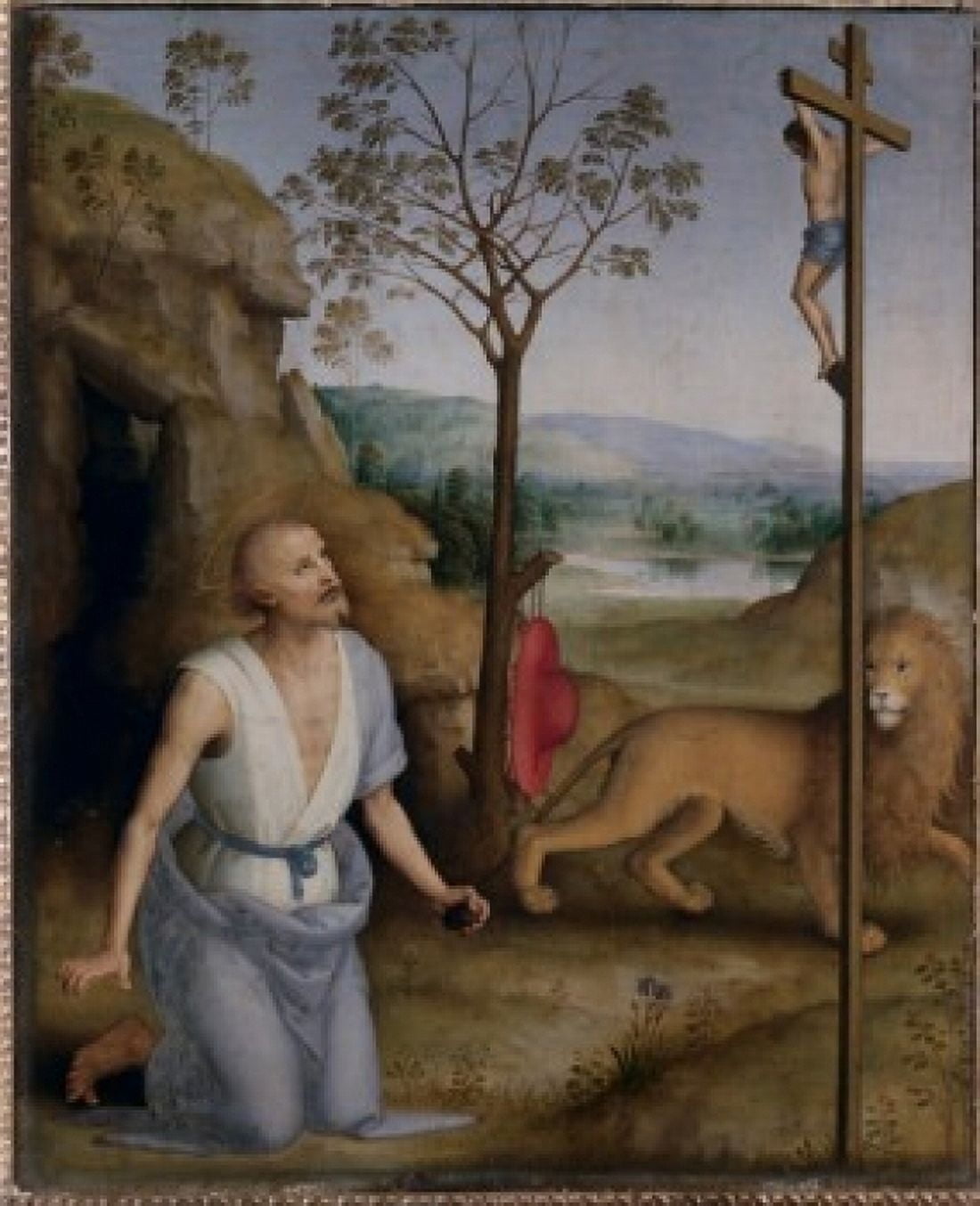 St Jerome in the Desert c 1499 Pietro Vannucci Perugino (c1450-1523Italian) Musee des Beaux-Arts Caen Canvas Art - Pietro Vannucci Perugino (24 x 36)