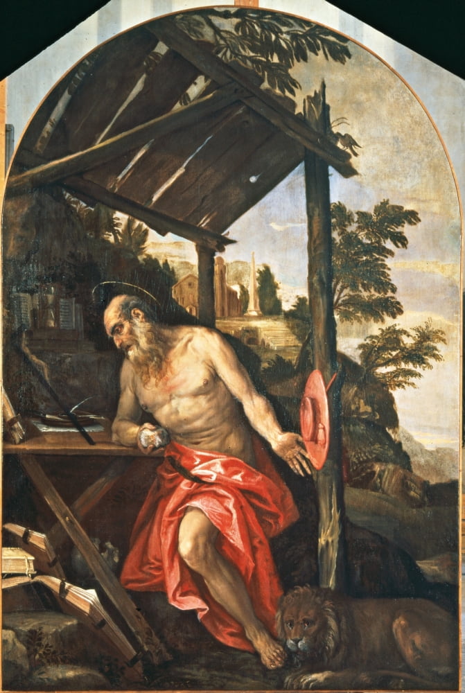 St Jerome Repentant Canvas Art - (18 x 24)