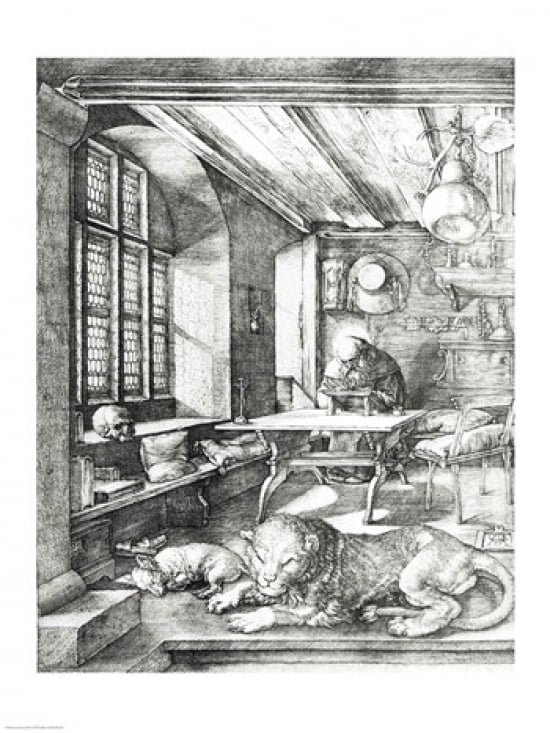 St Jerome in his Study 1514 Canvas Art - Albrecht Durer (18 x 24)