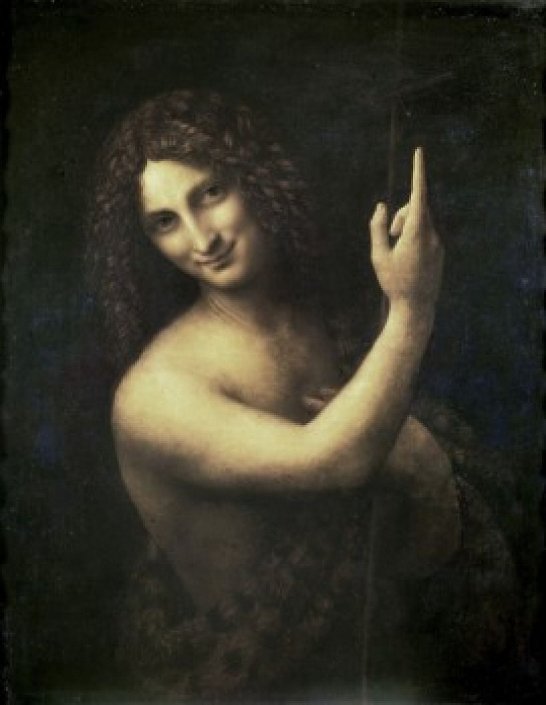 St John the Baptist 1513-16 Leonardo da Vinci (1452-1519 Italian) Oil on canvas Musee du Louvre Paris France Canvas Art - Leonardo da Vinci (18 x 24)