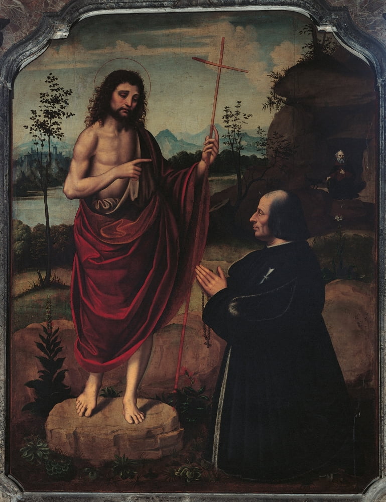 St John The Baprtist And A Donor Canvas Art - (24 x 36)