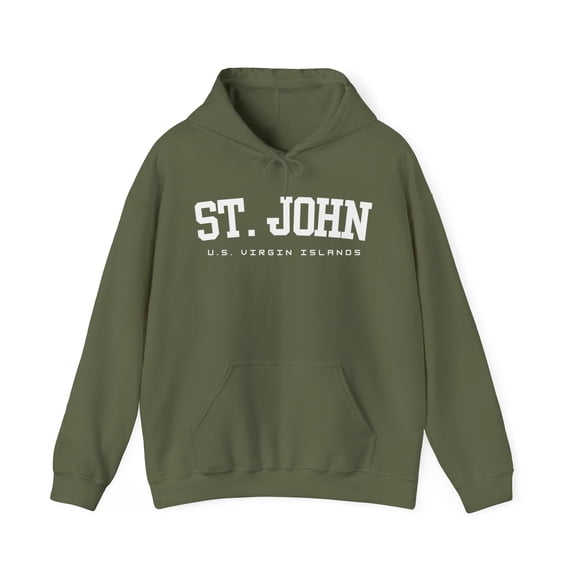 St John U.S. Virgin Islands Collegiate Classic Hoodie Hooded Sweatshirt Gift Souvenirs