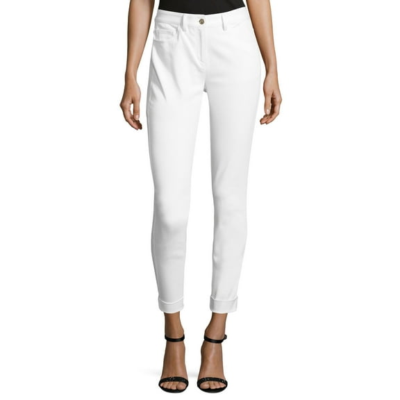 St. John WHITE Bardot Slim Cropped Jeans, US 2
