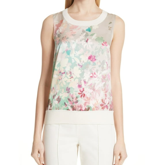 St. John Womens Mixed Media Pullover Blouse