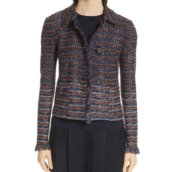 St. John Womens Ribbon Jacket, Blue, 12