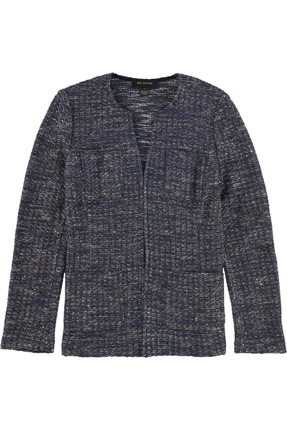 Womens Sequin Blazer Jacket, Blue, 6