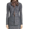 thumbnail image 1 of St. John Womens Sequin Tweed Knit One Button Blazer Jacket, Blue, 8, 1 of 2