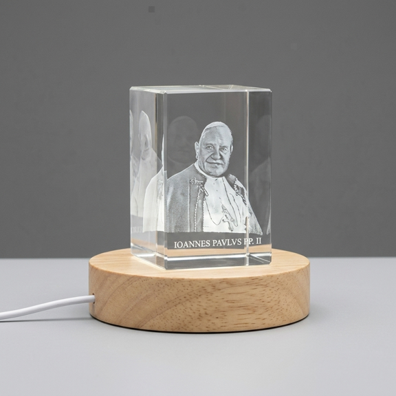 St. John XXIII A Timeless to a Visionary Pope 3D Engraved Crystal Gift