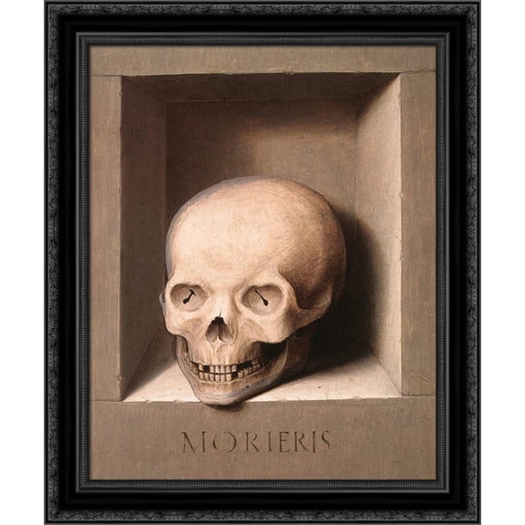 St. John and Veronica Diptych (reverse of the left wing) 20x24 Black Ornate Wood Framed Canvas Art by Memling, Hans