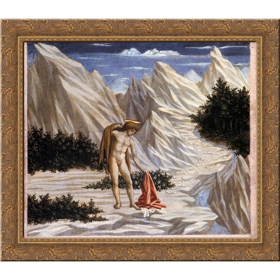 St. John in the Desert 24x20 Gold Ornate Wood Framed Canvas Art by Domenico Veneziano