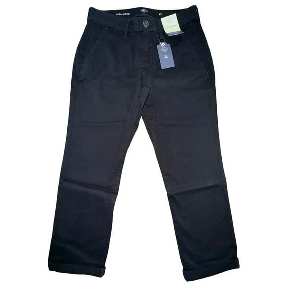 St John's Bay Junior/Women's Black Girlfriend Chino Petite Pants 2P