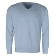 thumbnail image 1 of St John's Bay Men's Lg Slv V Neck Solid Cotton Pullover Sweater Light Blue S, 1 of 2
