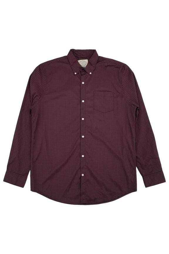 Mens Big & Tall Burg Gingham Long Sleeve Button-Down Shirt LT