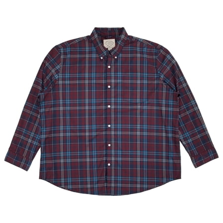 St. John's Bay Mens Big & Tall Burg Plaid Long Sleeve Button-Down Shirt 4XL