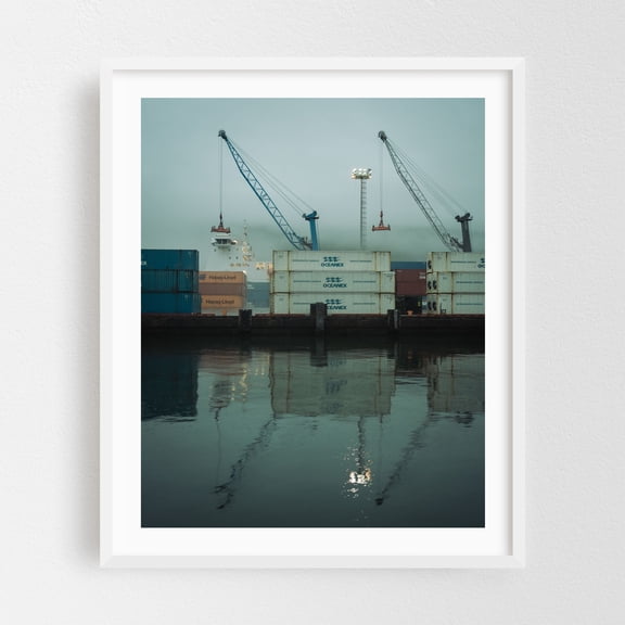 St. John's Harbor - St. John's Newfoundland and Labrador Canada Photography Harbor Industrial Maritime Port White Framed Wall Art Print 6 x 8 inches