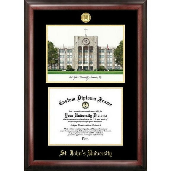 St. John's University 8.5" x 11" Gold Embossed Diploma Frame with Campus Images Lithograph