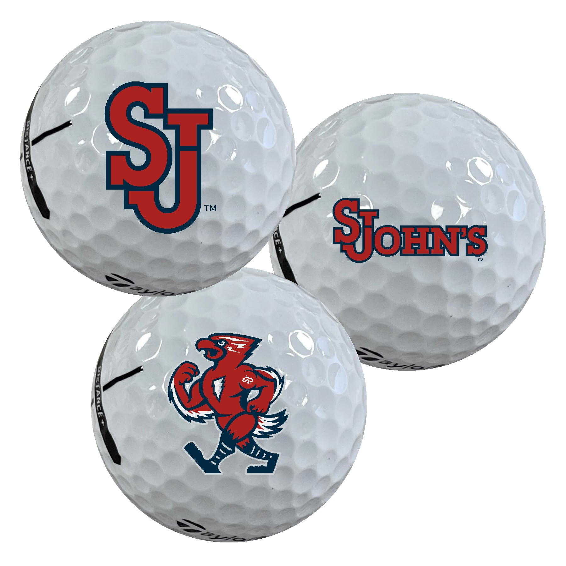 St. John's University Red Storm Logo Edition Taylormade Distance+ Golf Balls 12-Pack (Dozen)