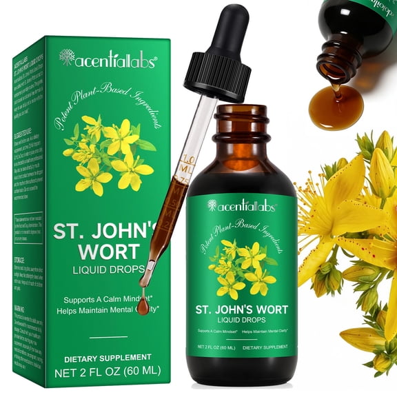 St. John's Wort, Herbal Supplement, 900 mg, Maintain Mental Clarity, Alcohol-Free, 2 fl oz