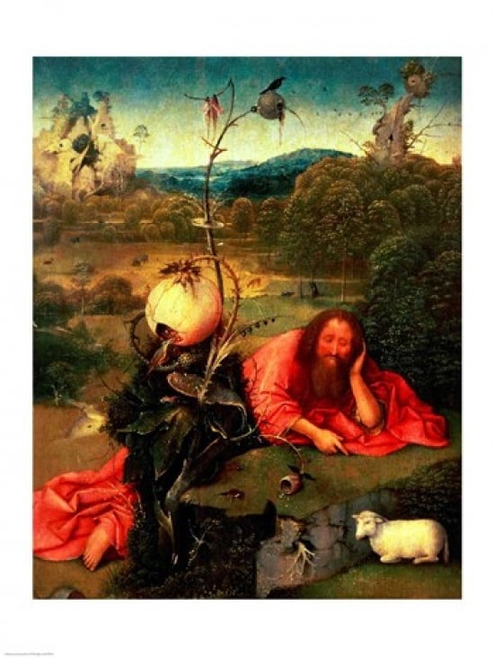 St John the Baptist in Meditation Canvas Art - Hieronymus Bosch (24 x 36)