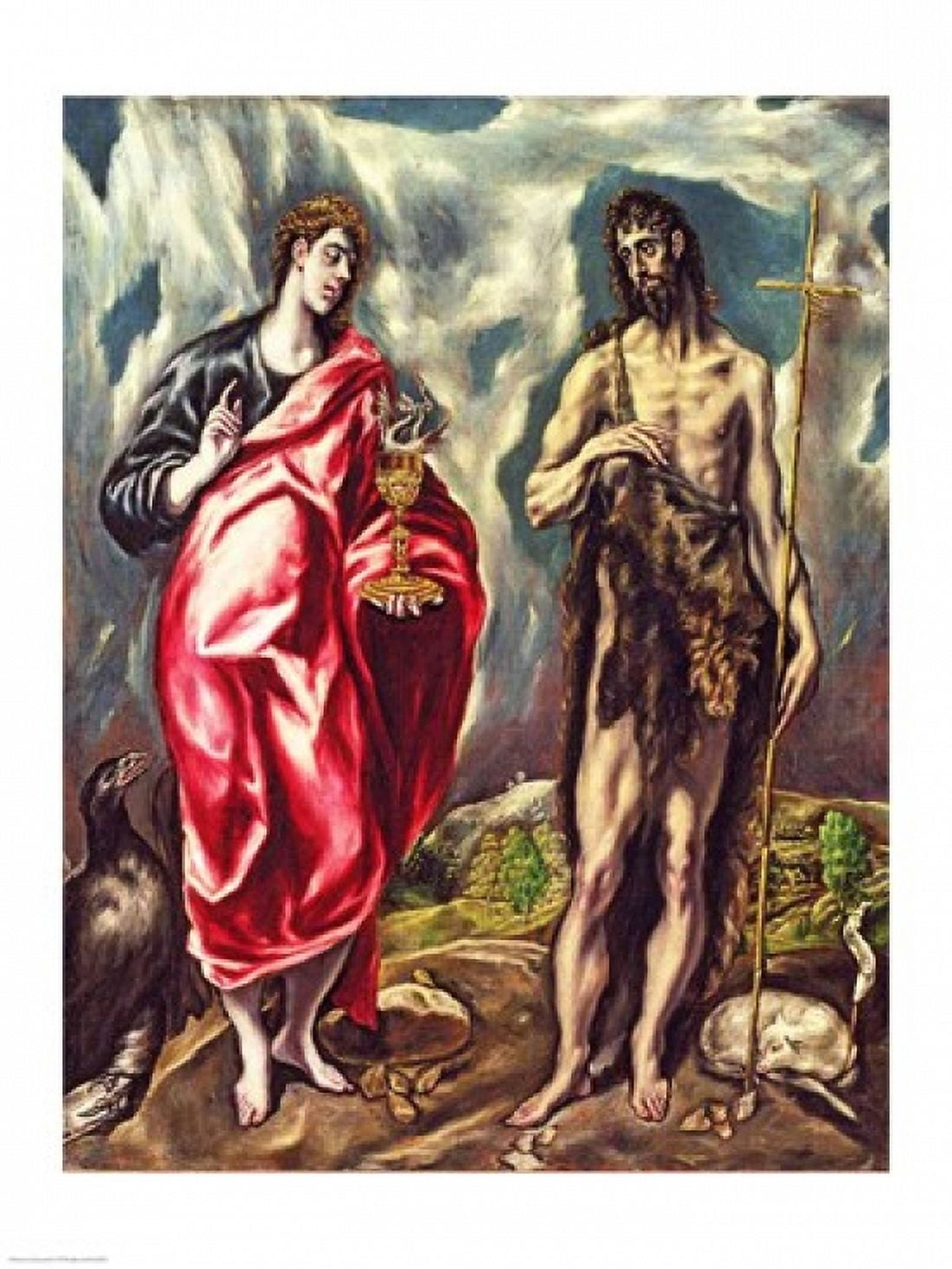 St John the Evangelist and St John the Baptist Canvas Art - El Greco (18 x 24)