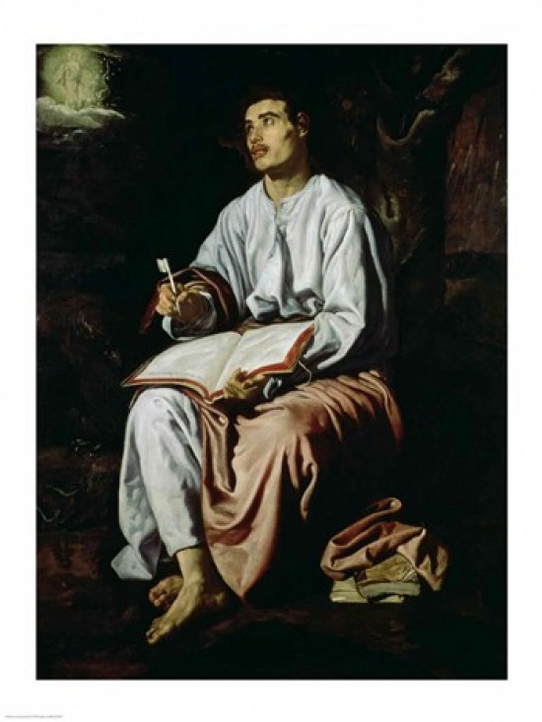 St John the Evangelist on the Island of Patmos Canvas Art - Diego Velazquez (18 x 24)