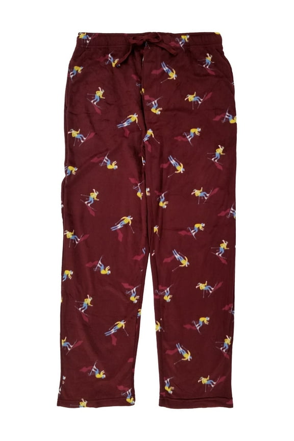 St. Johns Bay Mens Burgundy Skier Fleece Sleep Pants Pajama Bottoms Large