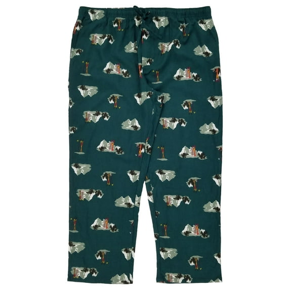 St. Johns Bay Mens Green Skiers Flannel Sleep Pants Pajama Bottoms XXL