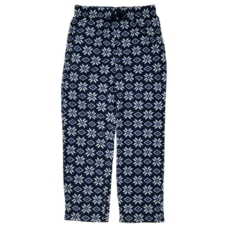 St. Johns Bay Mens Navy Blue Snowflake Fleece Sleep Pants Pajama Bottoms XL