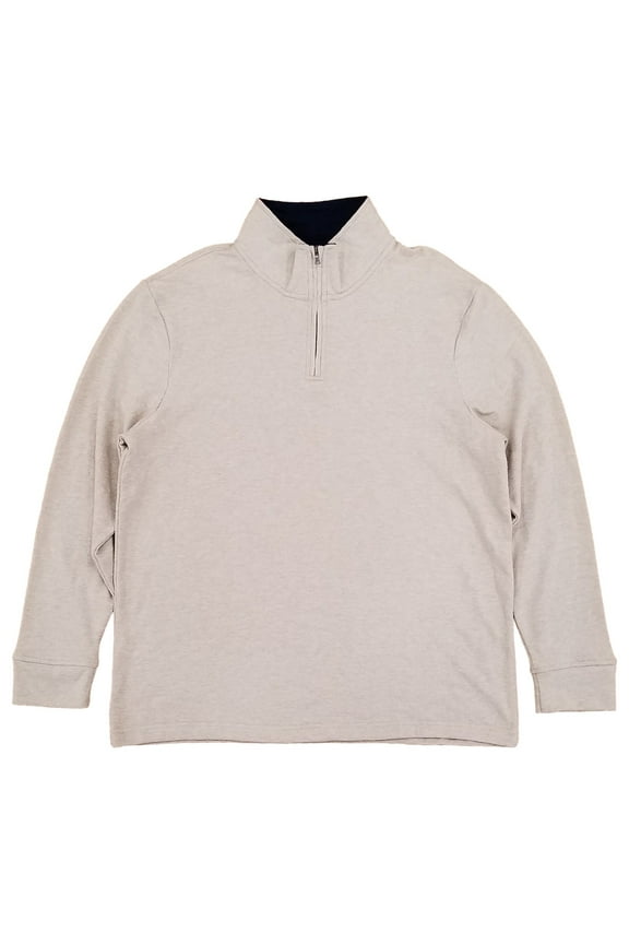 St. Johns Bay Mens Oatmeal Heather Beige Quarter-Zip Pullover Sweatshirt X-Large